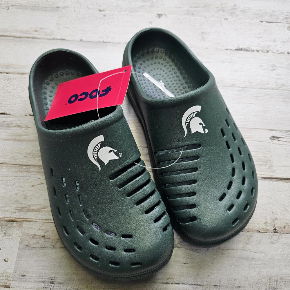 Youth FOCO Green Michigan State Spartans Sunny Day Clogs Size 2/3 Boys Girls